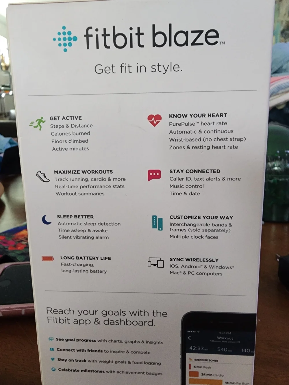 fitbit Blaze Smartwatch - Black and Silver